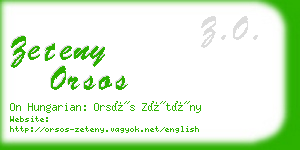 zeteny orsos business card